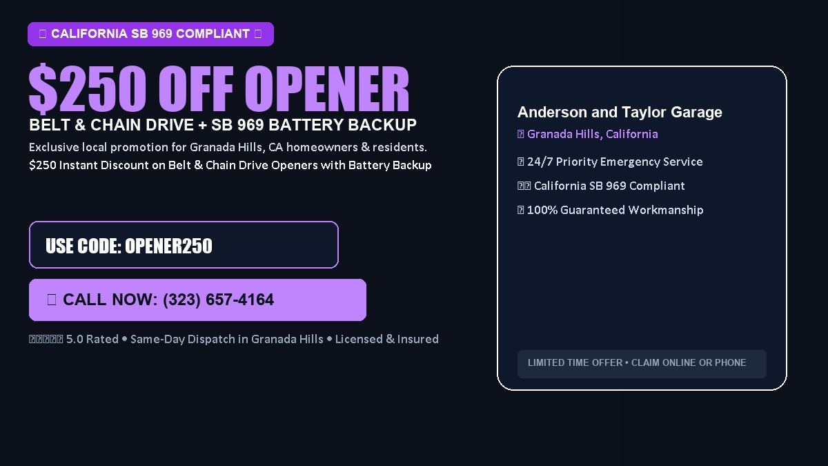 Anderson and Taylor Garage Door Service $250 OFF Premium LiftMaster Opener Installation